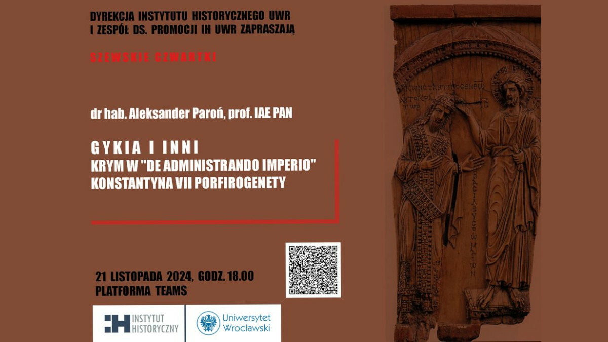 Spotkanie „Gykia i inni. Krym w De administrando imperio Konstantyna VII Porfirogenety” z dr. hab. Aleksandrem Paroniem, prof. IAE PAN